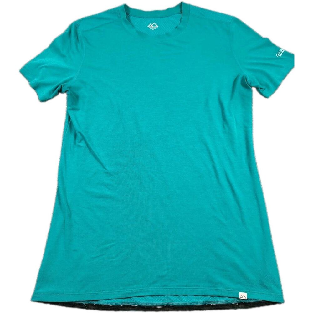 Wild Rye Cycling Shirt Womens 14 Teal Mountain Biking Stretch Quick Dry Wool